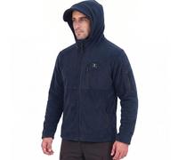 Iron Mountain Veste en polaire technique pour homme avec capuche, anti-boulochage, thermique, lourde, coupe-vent, fermeture zippée intégrale, Bleu marine, S