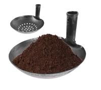 Iron Muck Scooper Ladle - Metal Dung Removal Scoop, Outdoor Sifting Tool, Yard Well Drainage Path Gutter Sludge Mud Debris Cleaning Equipment for Garden Farm Maintenance Work