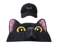 Iron On Patch, Cute Cat Embroidery, 3×3 Inches Applique with Adhesive, Fabric Material with Durable Stitching, Clothing Patches for Jackets Pants Shirts, Craft Supplies for DIY Projects Use