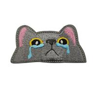 Iron On Patch, Cute Cat Embroidery, 3×3 Inches Applique with Adhesive, Fabric Material with Durable Stitching, Clothing Patches for Jackets Pants Shirts, Craft Supplies for DIY Projects Use
