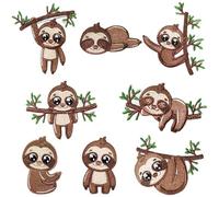 Iron On Patches - Sloth Shaped Fabric Patches for Clothing Repair, Creative Crafts with Heat Press, Sewing Tool for Jeans Jackets Shirts Dresses, Women Girls Tote Bags Backpacks, 29grams