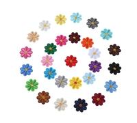 Iron Patches For Clothing, 28pcs Daisy Flower Iron- Patches, Multi-Colored Embroidered Fabric Blotcha, Hat & Clothing Decorations, Craft, 2x2 Inches, Assorted Colors