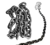 Iron Paw Chain Leash for Small Dogs & Cats - Lightweight Plastic Imitation Metal Lead - Funny Heavy-Looking Pet Traction Rope & Photo Props for Costumes (Silver, 3M)