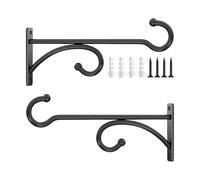 Iron Plant Hanger - 2Pcs Wall Plant Hook Bracket Set, Metal Hanging Outdoor For Pots | Mounting Hardware Kit, Decorative Suspension Holder For Wind Chimes Bird Feeders Indoor Outdoor Gardens