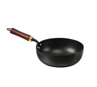 Iron Pot Big Belly en fer forgé à la main Petite poêle à frire en fer non revêtu pour la cuisine et la maison (pot de 28 cm)