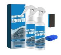Iron Power Remover, Fast-Acting Iron & Rusts Cleaner for Most Car Wheels, Hubs, and Metal Surfaces. (2Pcs)