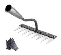 Iron Rake for Gardening and Weeding, Iron Weeding Rake 2.0, The Heavy Duty Weeding, Carbon Steel Garden Weeding, Gardening Hand Weeder Tools (8Teeth)