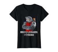 Iron Shark Fitness Gym Bodybuilding Kraft T-Shirt, Femme, Noir, L
