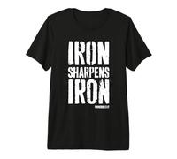 Iron Sharpens Iron Proverbes 27:17 Christian Workout T-Shirt Haut de Gamme