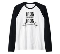 Iron Sharpens Iron Proverbs Haltérophilie Foi Verse de la Bible Manche Raglan