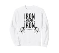 Iron Sharpens Iron Proverbs Haltérophilie Foi Verse de la Bible Sweatshirt