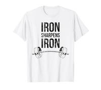 Iron Sharpens Iron Proverbs Haltérophilie Foi Verse de la Bible T-Shirt