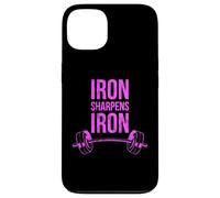 Iron Sharpens Iron Proverbs Haltérophilie Rose Bible Lifting Coque pour iPhone 13