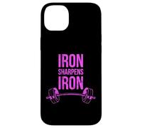 Iron Sharpens Iron Proverbs Haltérophilie Rose Bible Lifting Coque pour iPhone 14 Plus