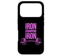 Iron Sharpens Iron Proverbs Haltérophilie Rose Bible Lifting Coque pour iPhone 17 Pro