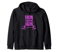Iron Sharpens Iron Proverbs Haltérophilie Rose Bible Lifting Sweat à Capuche