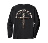 Iron Sharpens Iron Sharpens Croix sur Le Dos Manche Longue