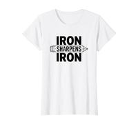 Iron Sharpens Iron T-Shirt Graphique avec Valeur, Femme, Blanc, XS