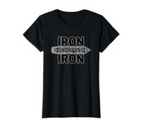 Iron Sharpens Iron T-Shirt Graphique avec Valeur, Femme, Noir, L