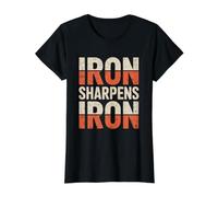Iron Sharpens Iron T-Shirt Graphique avec Valeur, Femme, Noir, S