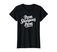 Iron Sharpens Iron T-Shirt Graphique avec Valeur, Femme, Noir, S