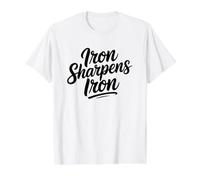 Iron Sharpens Iron T-Shirt Graphique avec Valeur, Homme, Blanc, S