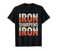 Iron Sharpens Iron T-Shirt Graphique avec Valeur, Homme, Noir, M