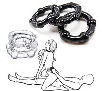 Iron-Story Ensemble de Combinaison de bagues en Silicone Great Value de 6 bagues à retardement en Silicone pour Hommes