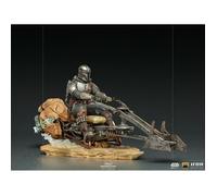 Iron Studios The Mandalorian - On Speederbike Statue Figurine Deluxe Art Scale 1/10