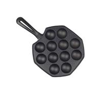 Iron Takoyaki Cooking Plate Pan With Long Handle 14 Half Sphere Octopuses Ball Maker Compatibles With All Heat Sources Multipurpose Takoyaki Cooking Tool