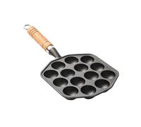 Iron Takoyaki Cooking Plate Pan With Long Handle 14 Half Sphere Octopuses Ball Maker Compatibles With All Heat Sources Multipurpose Takoyaki Cooking Tool
