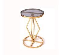 Iron Tea Side A Few Golden Salon Table d'appoint ronde de rangement en verre trempé Table basse Lit Petite armoire