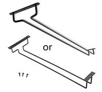 Iron Under Cabinet Stemware Wine Glass Holder Bar for Kitchen Restaurant Organizer Glasses Storage Hanger Accessories Rack Shelf Stand Hanging Rack Ceiling Cabinet Mount Countertop with Screws