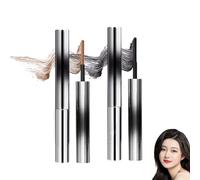 Iron Wand Mascara, New Brushless Metal Wand Mascara Black Washable Metal Mascaras,3D Curling Eyelash Mascaras, Long Lasting, Sweat-Proof, Lengthening, Quick-Drying and Reuse (Black/Brown)