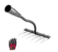 Iron Weeding Rake,Effortlessly Fast,Iron Rake 2.0 for Gardening and Weeding 2025 Ultra-Sharp Tines,5/6/7/8 Teeth Carbon Steel Garden Weeding Rakes (6 Teeth)