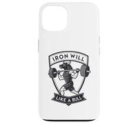 Iron Will Like a Bull : art de la force motivante Coque pour iPhone 13