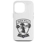 Iron Will Like a Bull : art de la force motivante Coque pour iPhone 13 Pro