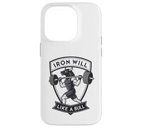 Iron Will Like a Bull : art de la force motivante Coque pour iPhone 14 Pro