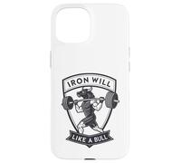 Iron Will Like a Bull : art de la force motivante Coque pour iPhone 15