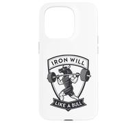 Iron Will Like a Bull : art de la force motivante Coque pour iPhone 15 Pro