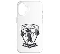 Iron Will Like a Bull : art de la force motivante Coque pour iPhone 16