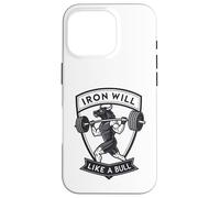 Iron Will Like a Bull : art de la force motivante Coque pour iPhone 16 Pro