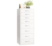 IRONCK Commode à 8 tiroirs, étroite, avec poignées, pour Chambre à Coucher, Salon, Bureau, Couloir - 45 x 40 x 105 cm - Blanc