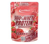 IronMaxx 100% Whey Protein Fraise - Poudre de protéines de lactosérum hydrosoluble | Riche en protéines | Contient naturellement des BCAA | Faible en sucre | Proteine Whey - 500 gramme