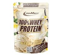 IronMaxx 100% Whey protéine en poudre Crème glacée à la vanille 500 g - shake protéiné crémeux avec BCAA et EAA, riche en protéines, faible en glucides, réduit en sucre et facile à mélanger