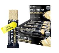 IronMaxx - Barre Protéinée Zenith 50 - Chocolat Blanc Crisp 12 x 100 g - Barre protéinée sans sucre, protein bar riche en protéines