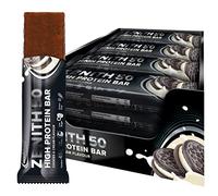 IronMaxx - Barre Protéinée Zenith 50 - Cookies et crème 16 x 45 g - Barre protéinée sans sucre, protein bar riche en protéines