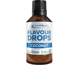 IronMaxx - Flavour Drops arôme alimentaire liquide - Noix de coco 50 ml - édulcorant liquide zéro sucre pour yaourt, café & desserts