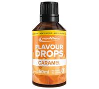 IronMaxx Flavour Drops - Caramel 50ml | Arôme alimentaire liquide zéro sucre & zéro calorie | Arômes végétaliens pour sucrer aliments, yaourt, café & desserts