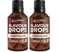 IronMaxx Flavour Drops - Chocolat 50ml | Arôme alimentaire liquide zéro sucre & zéro calorie | Arômes végétaliens pour sucrer aliments, yaourt, café & desserts (Lot de 2)